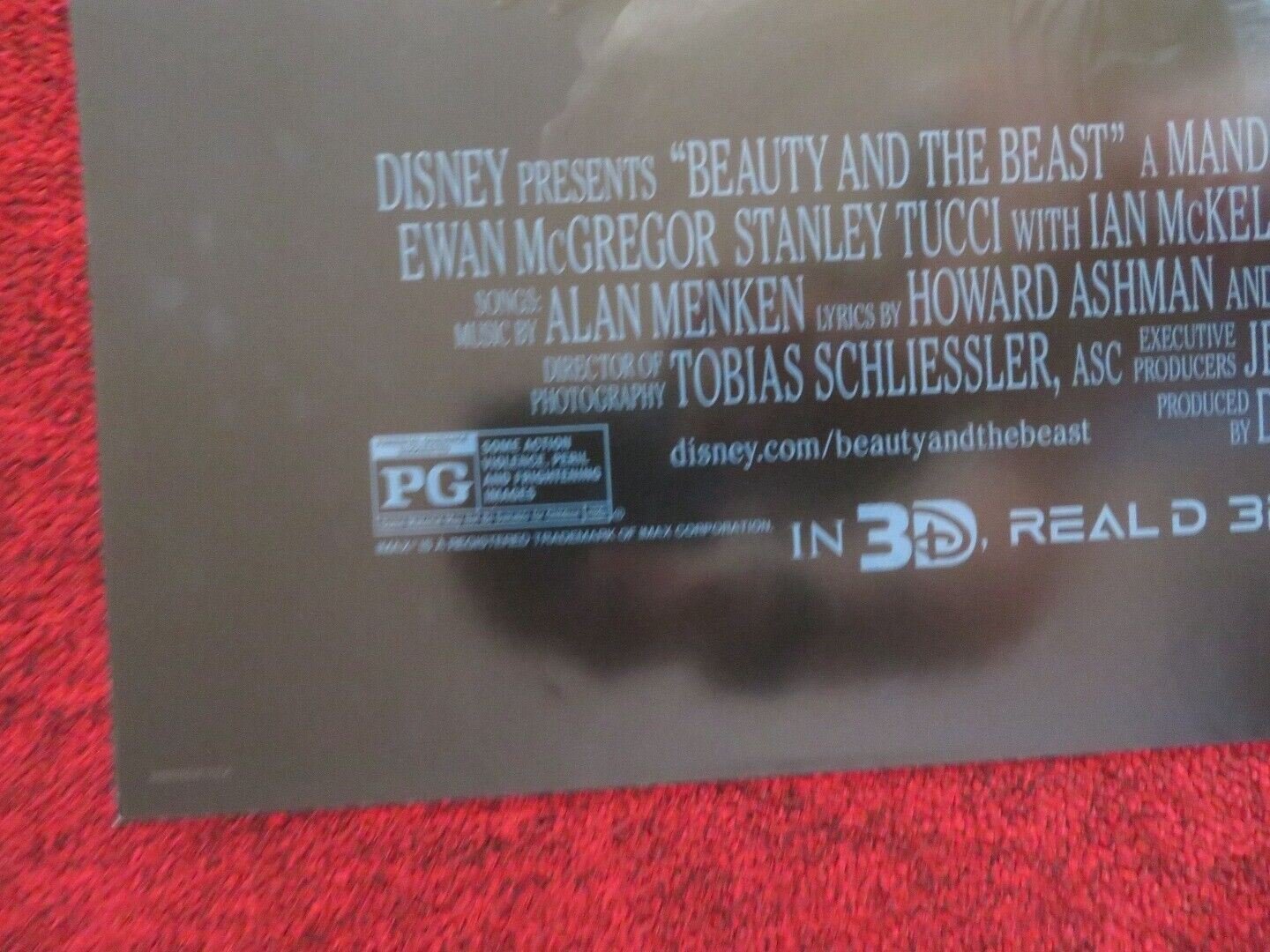 BEAUTY AND THE BEAST FOLDED US ONE SHEET POSTER DISNEY EMMA WATSON 2017 Movie posters