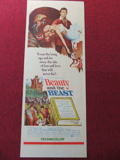 BEAUTY AND THE BEAST US INSERT (14"x 36") POSTER JOYCE TAYLOR MARK DAMON 1962 Movie posters