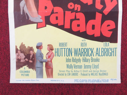 BEAUTY ON PARADE US INSERT (14"x 36") POSTER ROBERT HUTTON RUTH WARRICK 1950 Rendezvous Cinema Movie posters