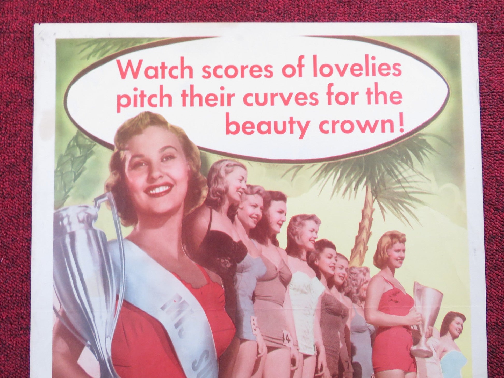 BEAUTY ON PARADE US INSERT (14"x 36") POSTER ROBERT HUTTON RUTH WARRICK 1950 Rendezvous Cinema Movie posters