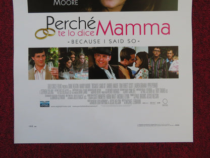 BECAUSE I SAID SO ITALIAN LOCANDINA POSTER DIANE KEATON MANDY MOORE 2007 Rendezvous Cinema Movie posters