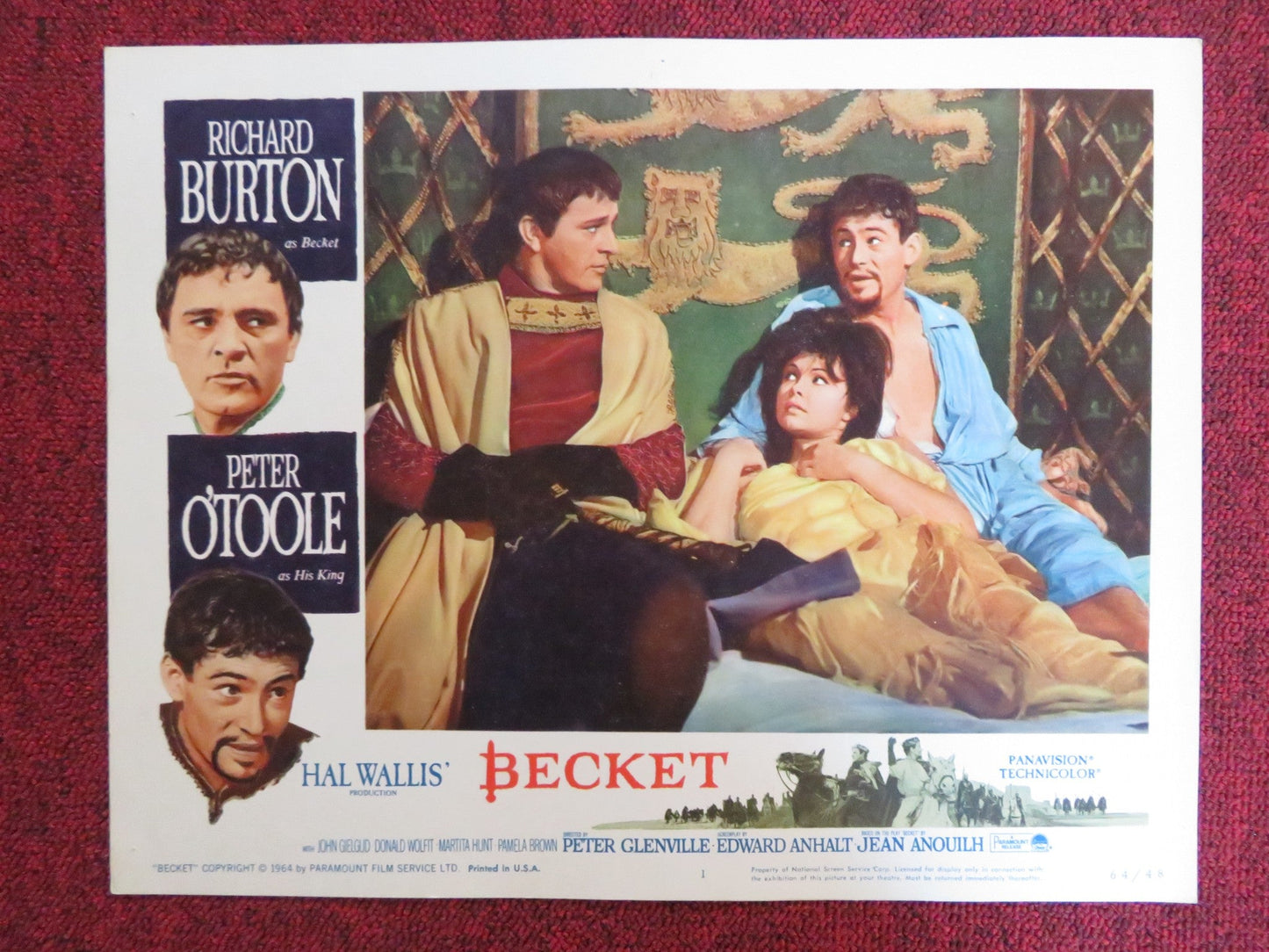 BECKET US LOBBY CARD FULL SET RICHARD BURTON PETEER O'TOOLE 1964 Rendezvous Cinema Movie posters