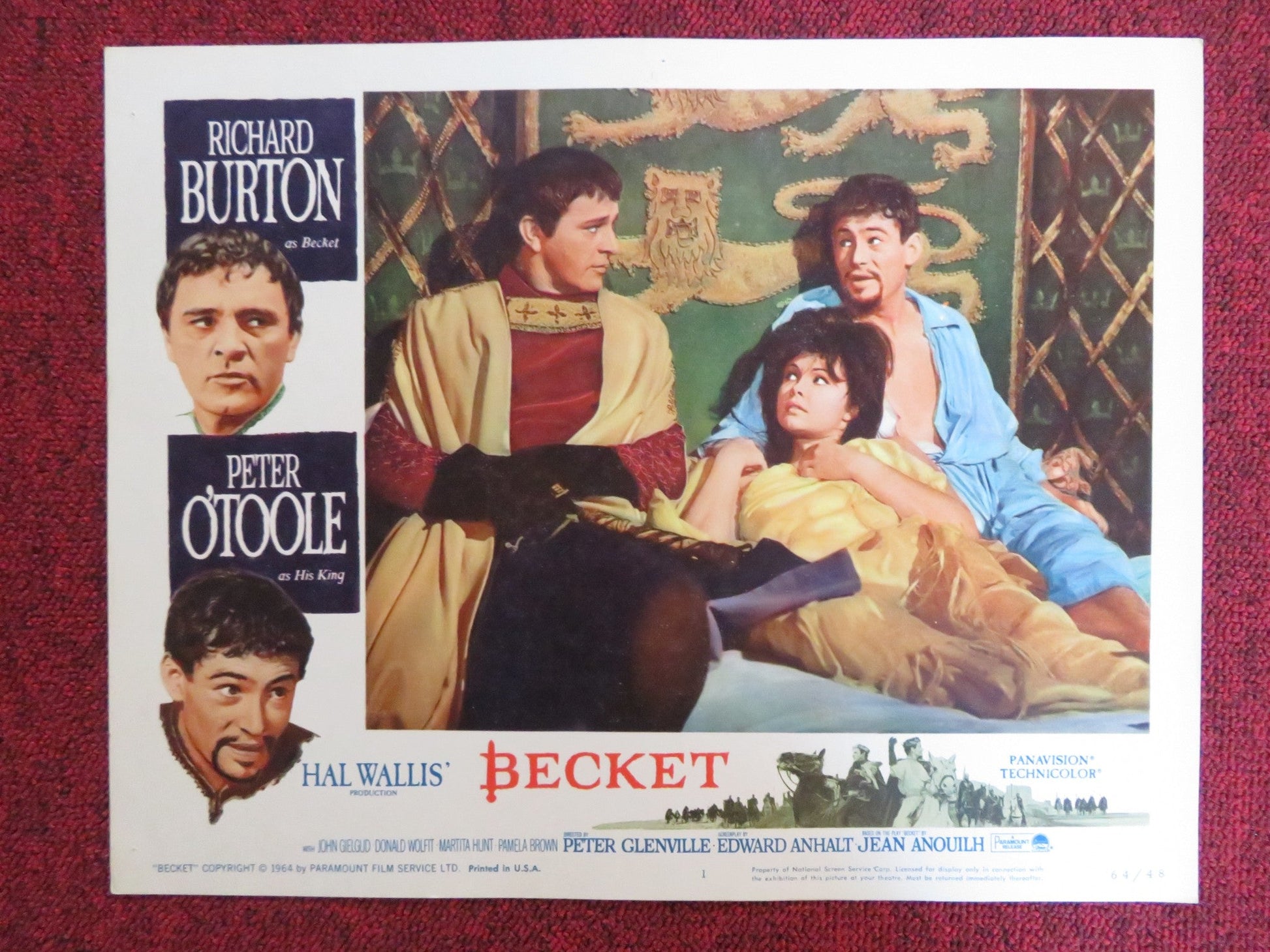 BECKET US LOBBY CARD FULL SET RICHARD BURTON PETEER O'TOOLE 1964 Rendezvous Cinema Movie posters