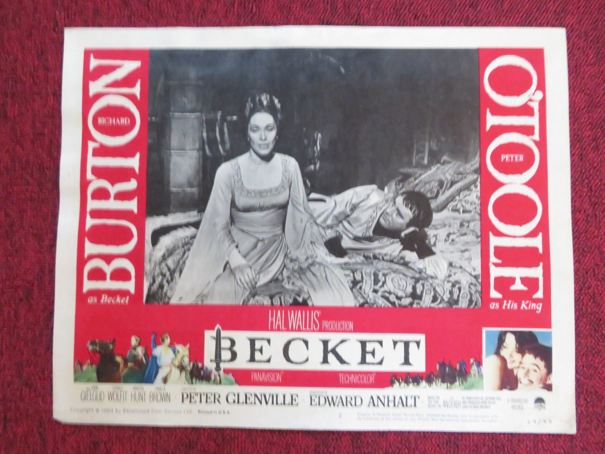 BECKET US LOBBY CARD FULL SET RICHARD BURTON PETEER O'TOOLE 1964 Rendezvous Cinema Movie posters