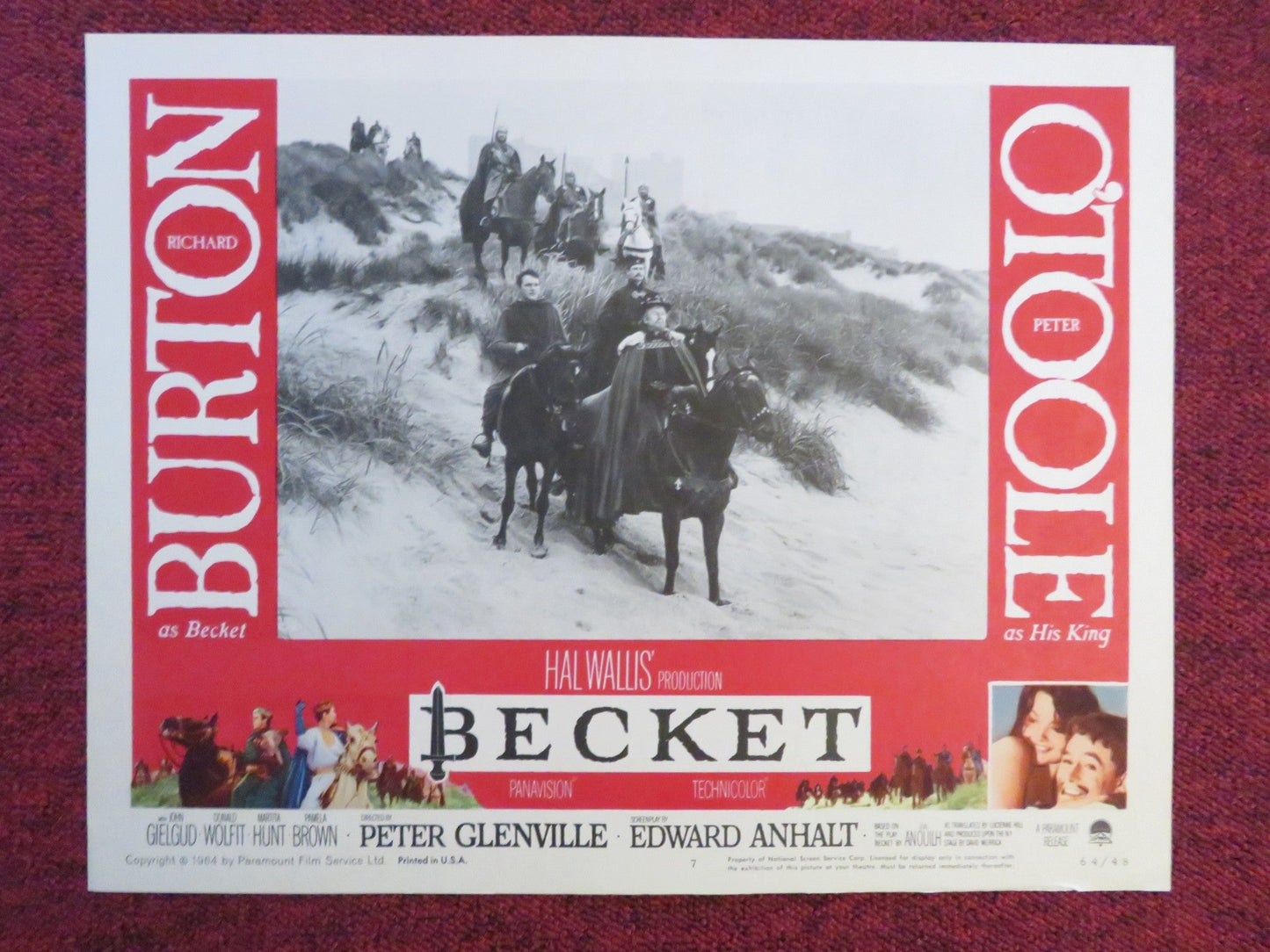 BECKET US LOBBY CARD FULL SET RICHARD BURTON PETEER O'TOOLE 1964 Rendezvous Cinema Movie posters