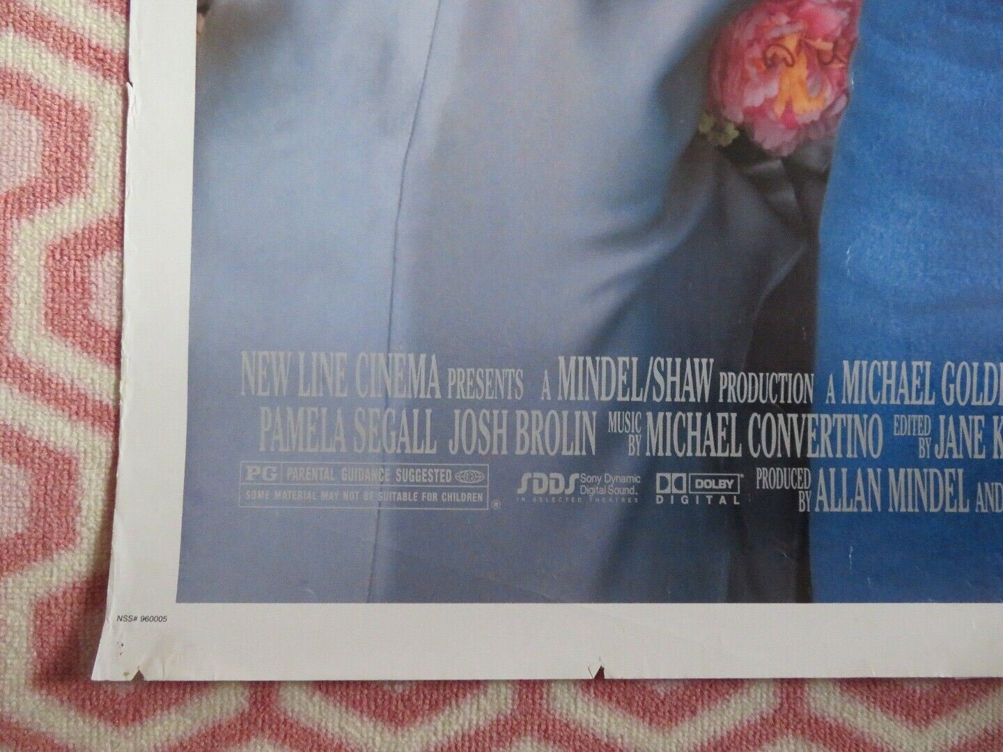 BED OF ROSES ONE SHEET ROLLED POSTER CHRISTIAN SLATER 1996 Movie posters