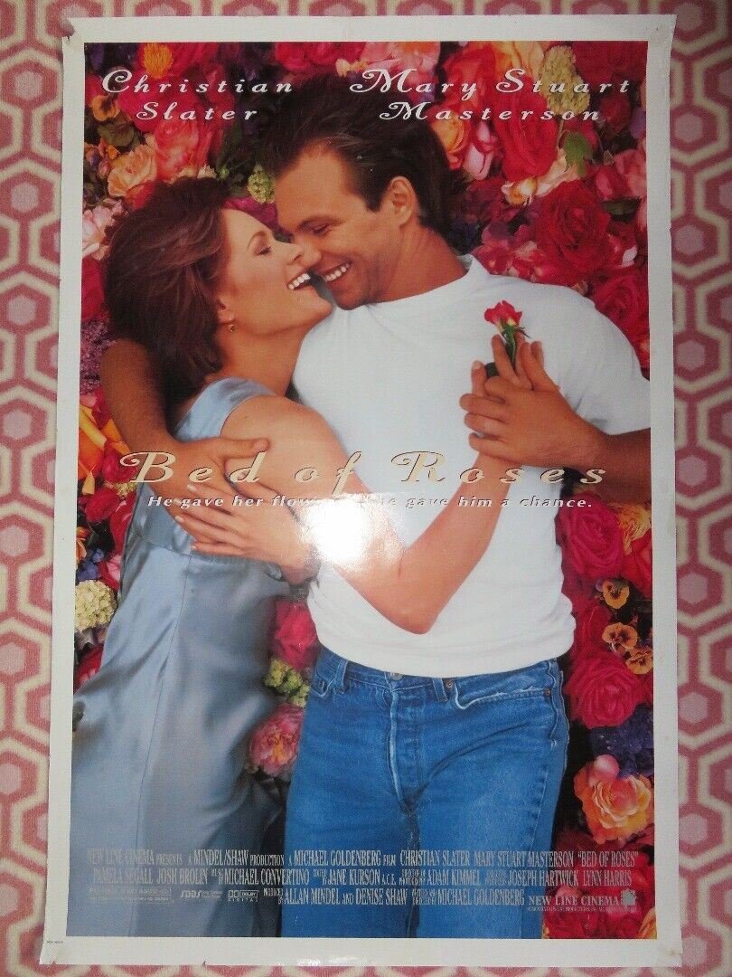 BED OF ROSES ONE SHEET ROLLED POSTER CHRISTIAN SLATER 1996 Movie posters