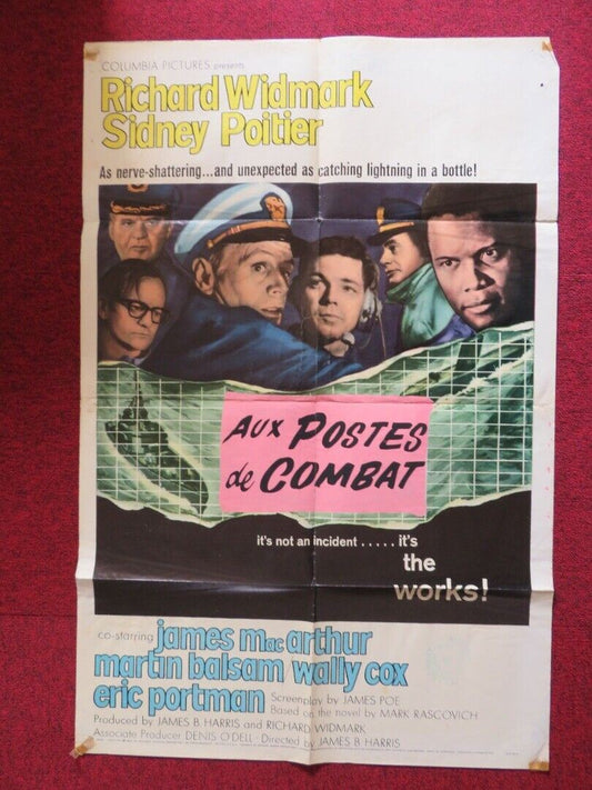 BEDFORD INCIDENT FOLDED US ONE SHEET POSTER RICHARD WIDMARK SIDNEY POITIER 1965 Movie posters