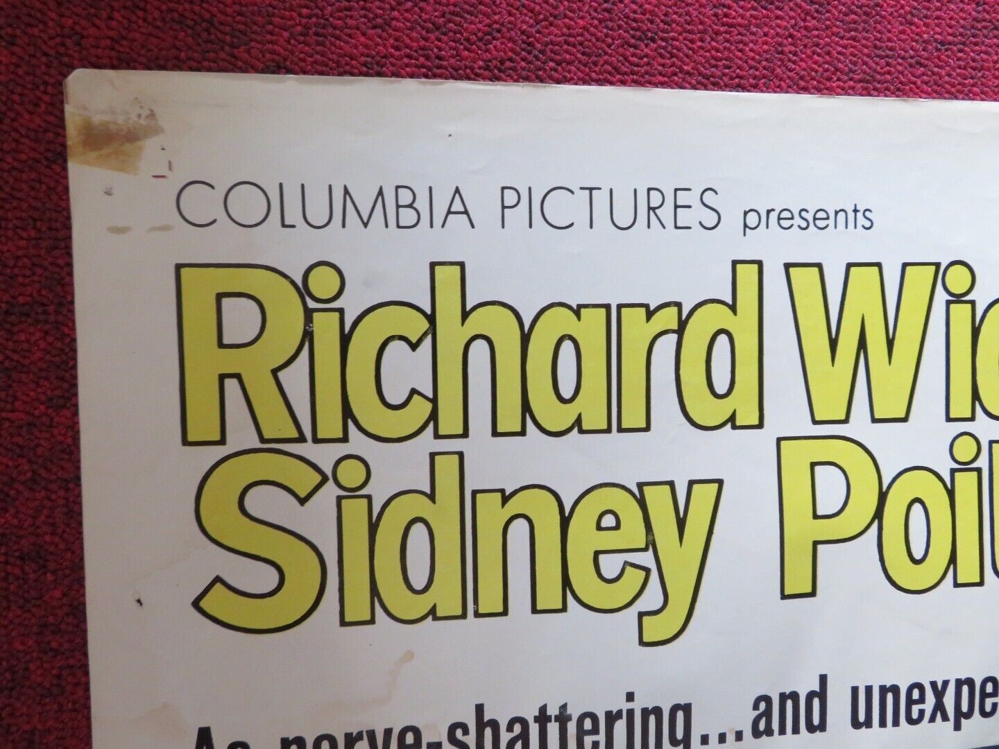 BEDFORD INCIDENT FOLDED US ONE SHEET POSTER RICHARD WIDMARK SIDNEY POITIER 1965 Movie posters