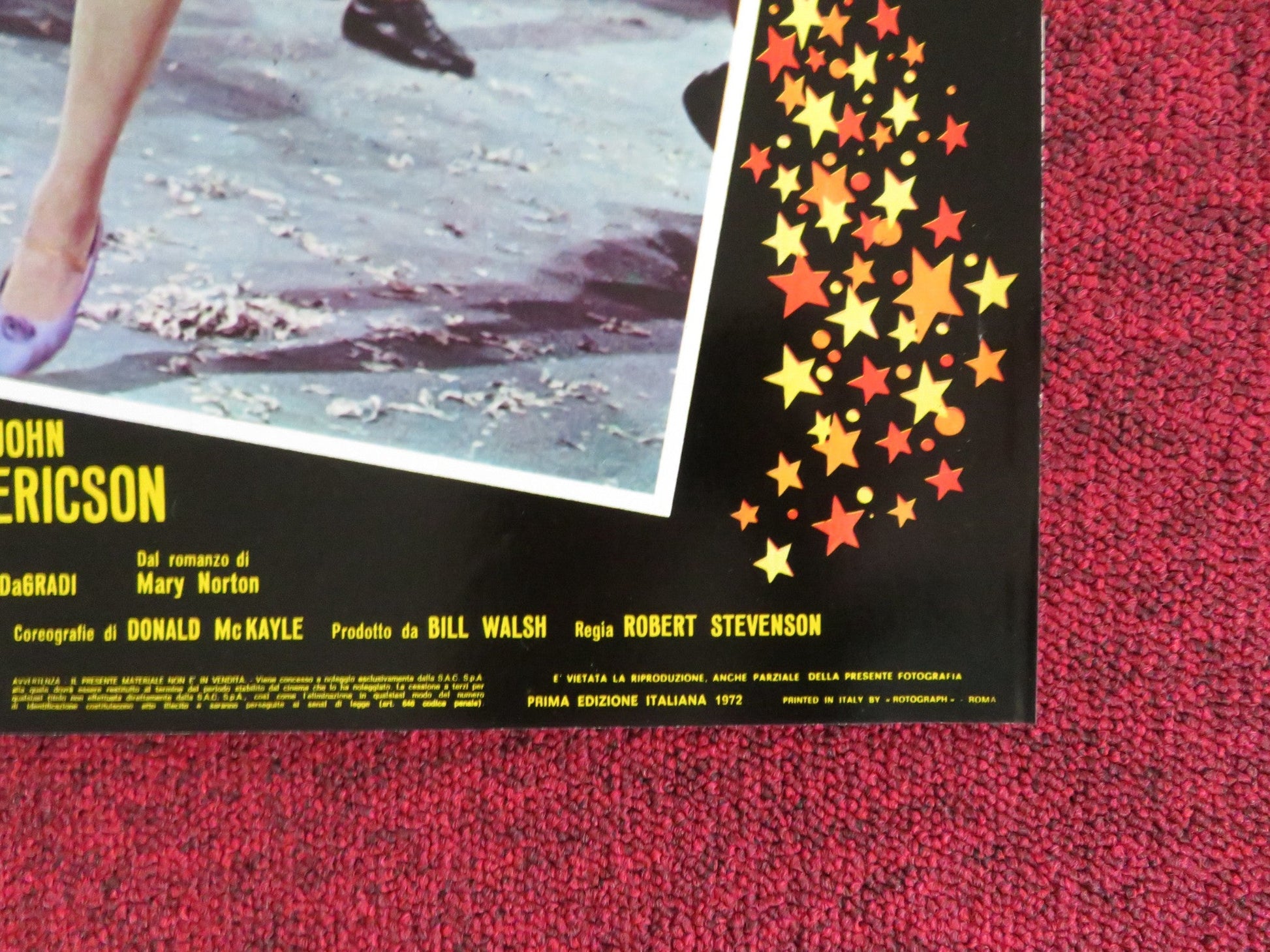 BEDKNOBS AND BROOMSTICKS - D ITALIAN FOTOBUSTA POSTER DISNEY A. LANSBURY 1972 Rendezvous Cinema Movie posters