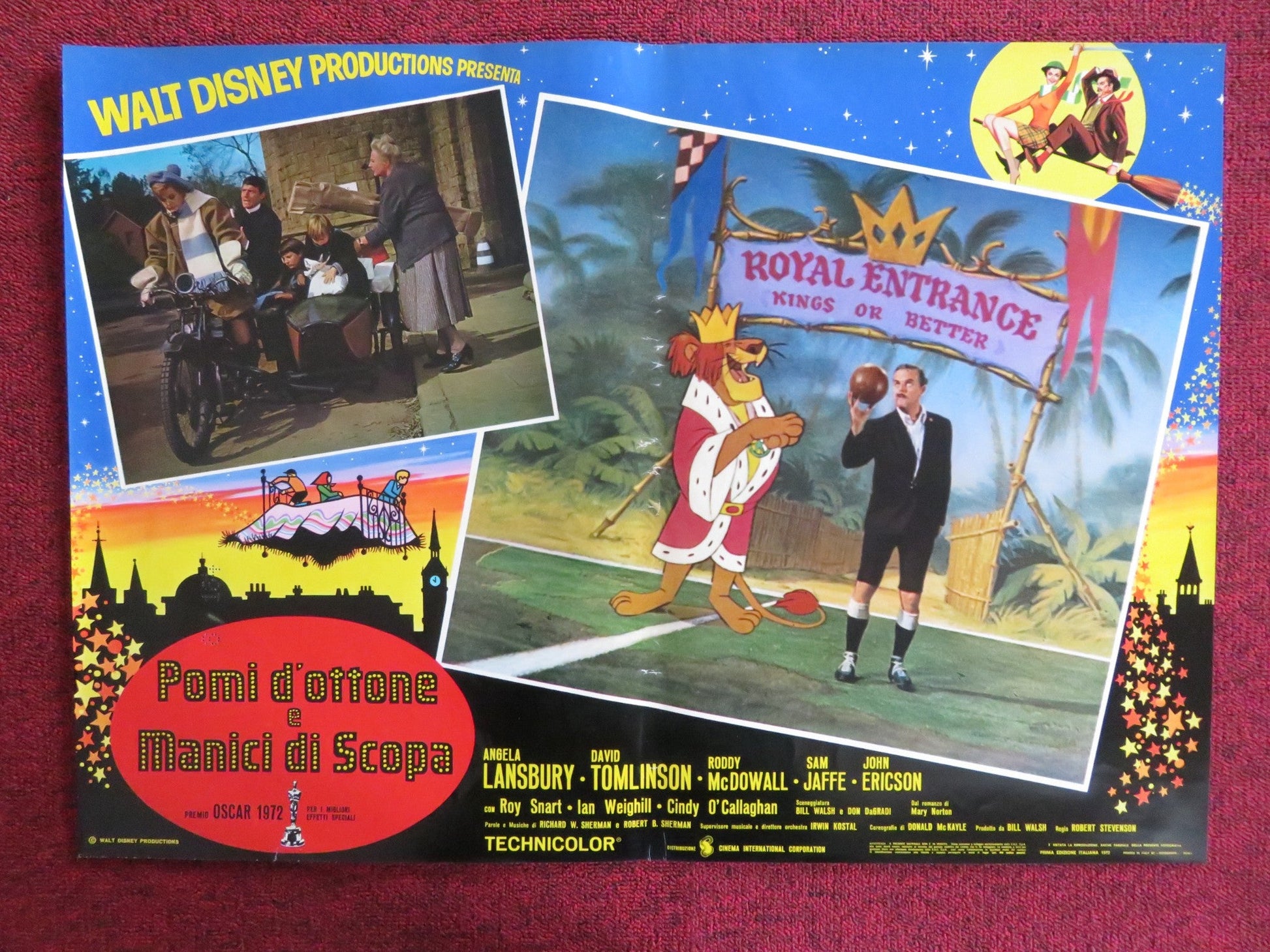 BEDKNOBS AND BROOMSTICKS - H ITALIAN FOTOBUSTA POSTER DISNEY A. LANSBURY 1972 Rendezvous Cinema Movie posters