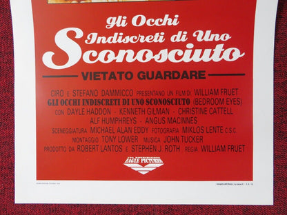 BEDROOM EYES ITALIAN LOCANDINA (27.5"x13") POSTER KIP GILMAN BARBARA LAW 1989 Movie posters