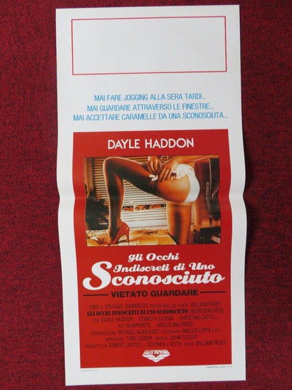 BEDROOM EYES ITALIAN LOCANDINA (27.5"x13") POSTER KIP GILMAN BARBARA LAW 1989 Movie posters