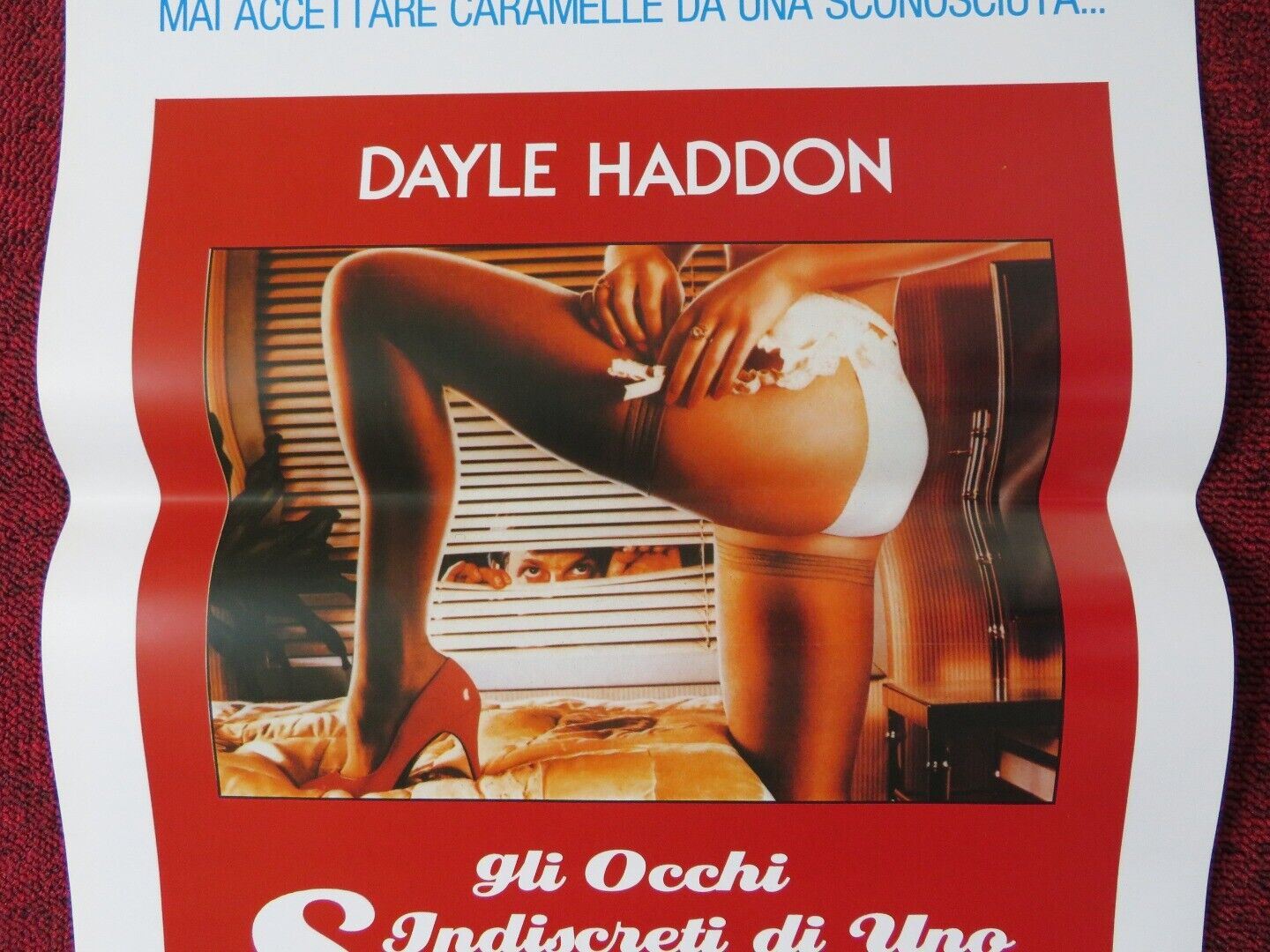 BEDROOM EYES ITALIAN LOCANDINA (27.5"x13") POSTER KIP GILMAN BARBARA LAW 1989 Movie posters