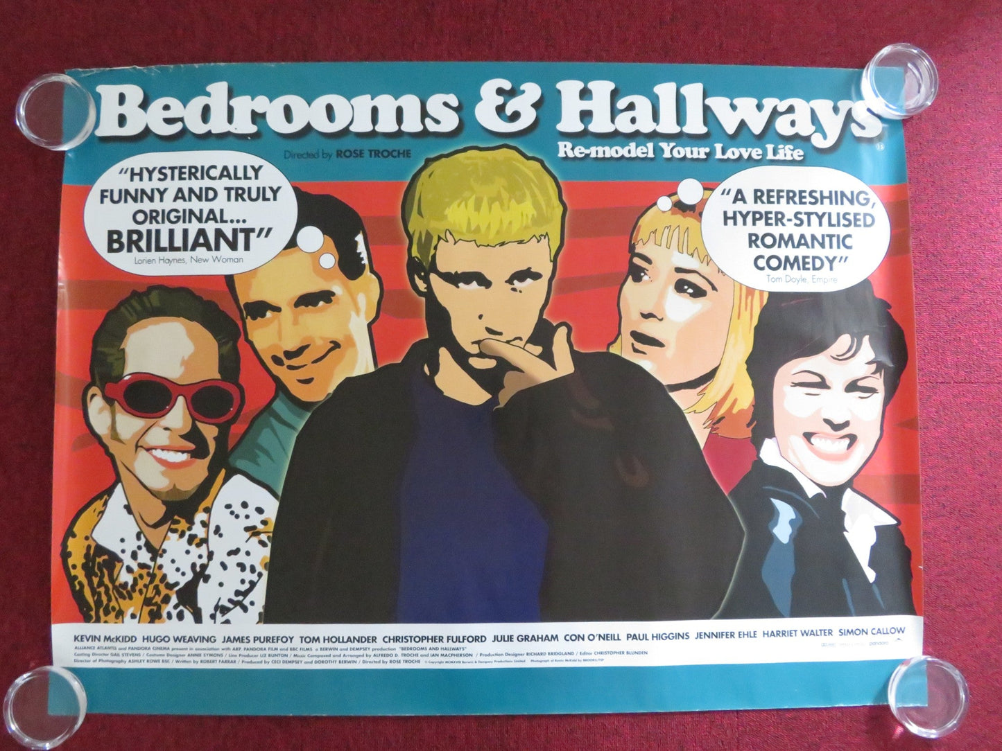 BEDROOMS & HALLWAYS UK QUAD (30"x 40") ROLLED POSTER KEVIN MCKIDD J. GRAHAM 1998 Rendezvous Cinema Movie posters