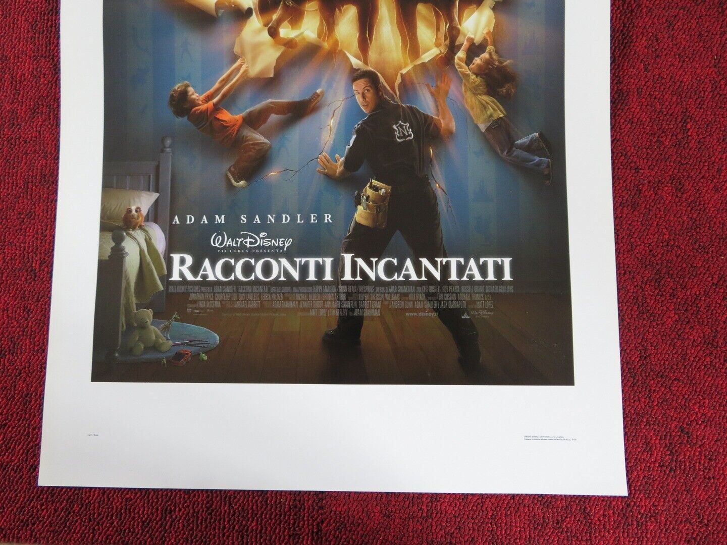 BEDTIME STORIES ITALIAN LOCANDINA (27.5"x13") POSTER DISNEY ADAM SANDLER 2008 Movie posters