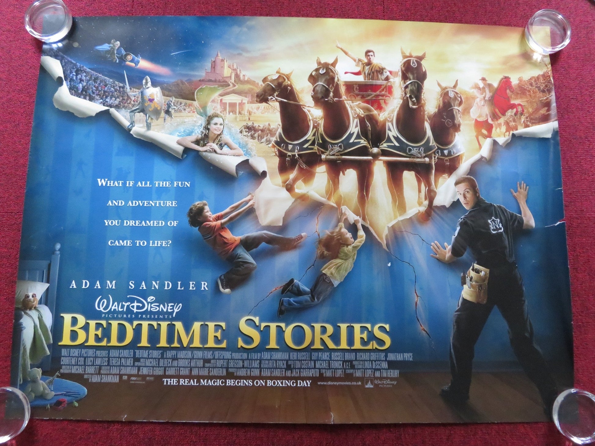 BEDTIME STORIES UK QUAD (30"x 40") ROLLED POSTER ADAM SANDLER GUY PEARCE 2008 Rendezvous Cinema Movie posters