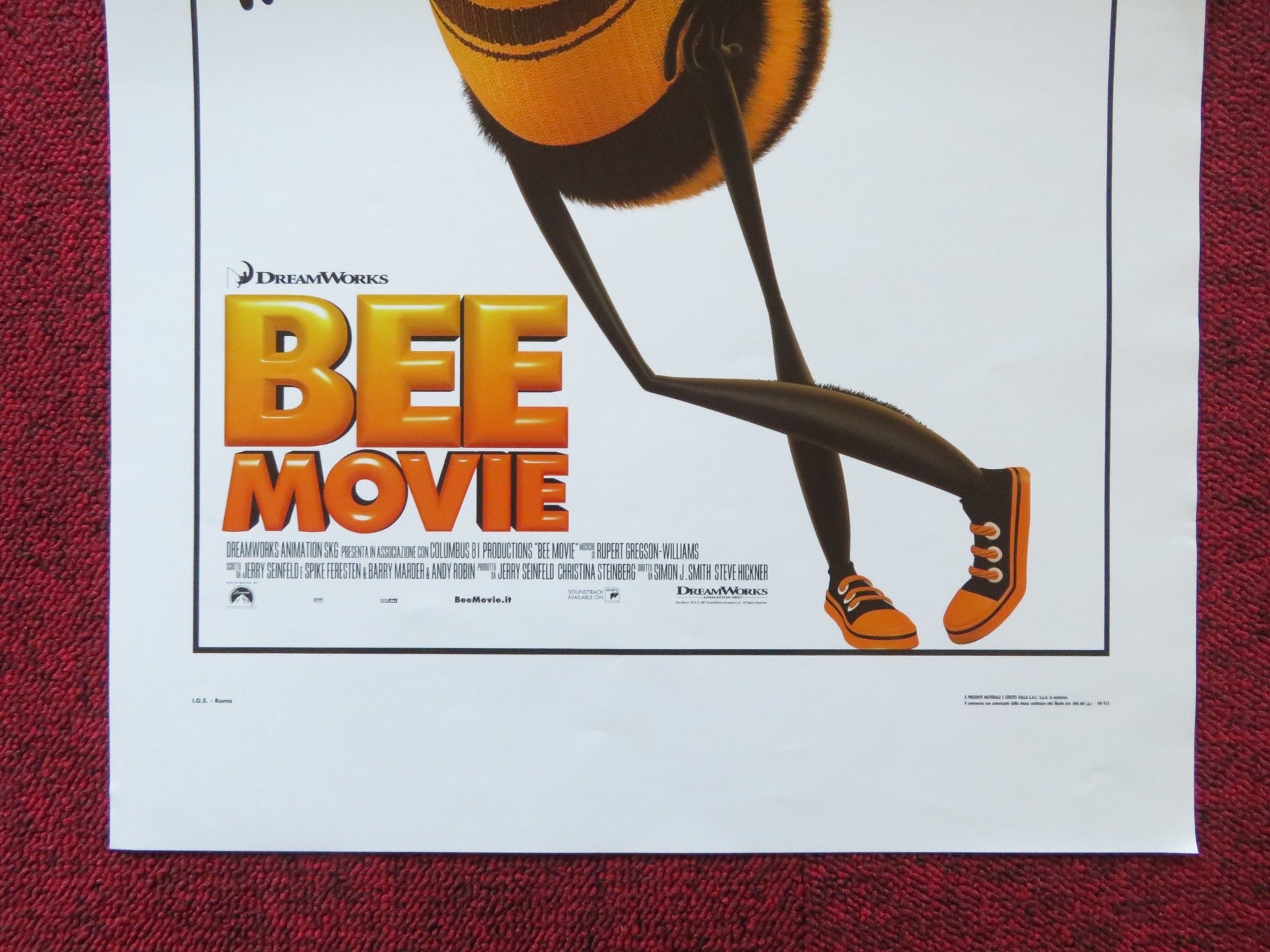 BEE MOVIE ITALIAN LOCANDINA POSTER JERRY SEINFELD RENEE ZELLWEGER 2007 Rendezvous Cinema Movie posters