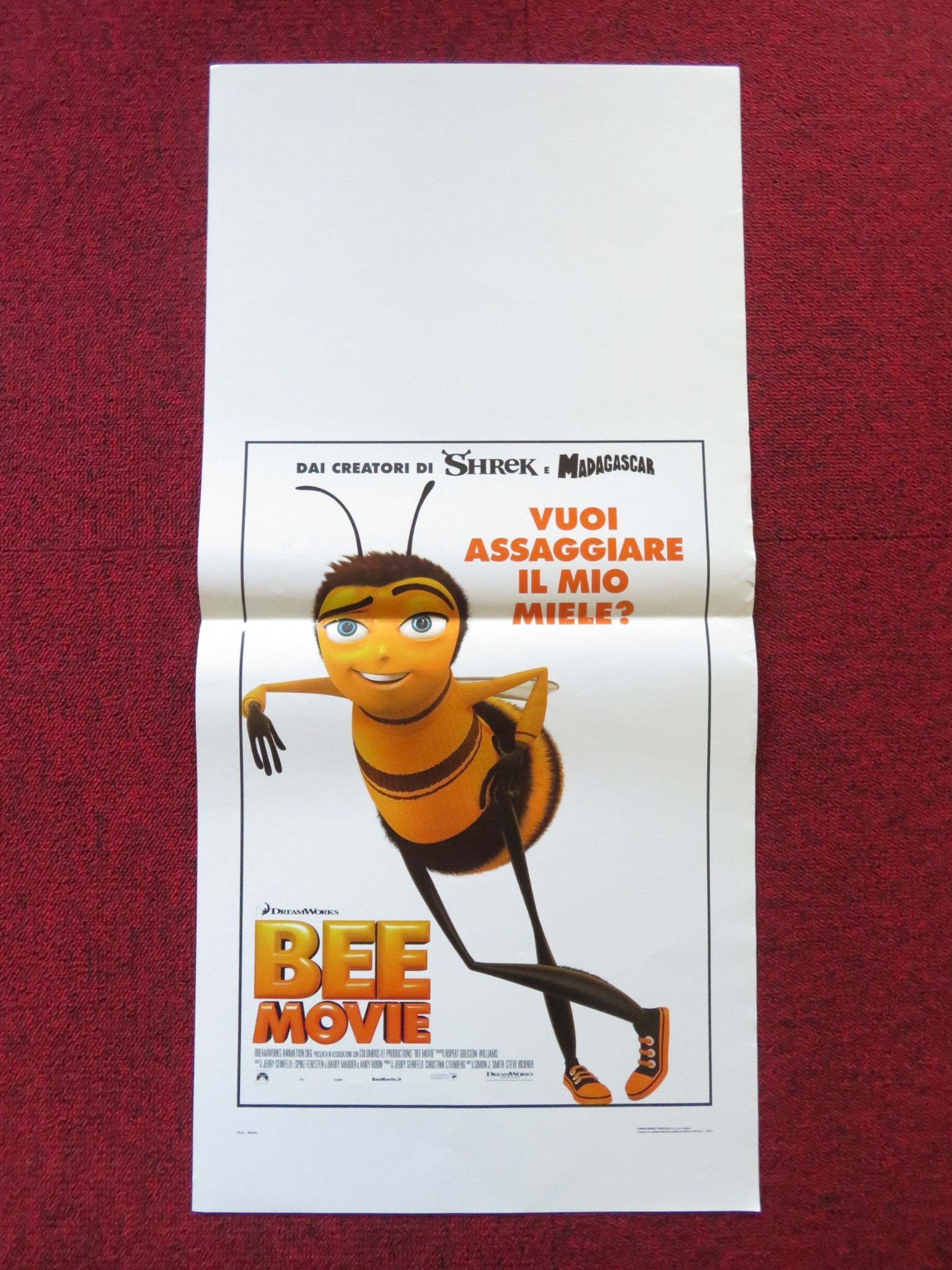 BEE MOVIE ITALIAN LOCANDINA POSTER JERRY SEINFELD RENEE ZELLWEGER 2007 Rendezvous Cinema Movie posters