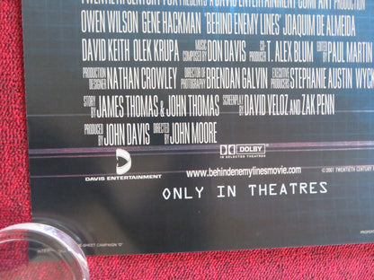 BEHIND ENEMY LINES US ONE SHEET ROLLED POSTER GENE HACKMAN OWEN WILSON 2001 Rendezvous Cinema Movie posters