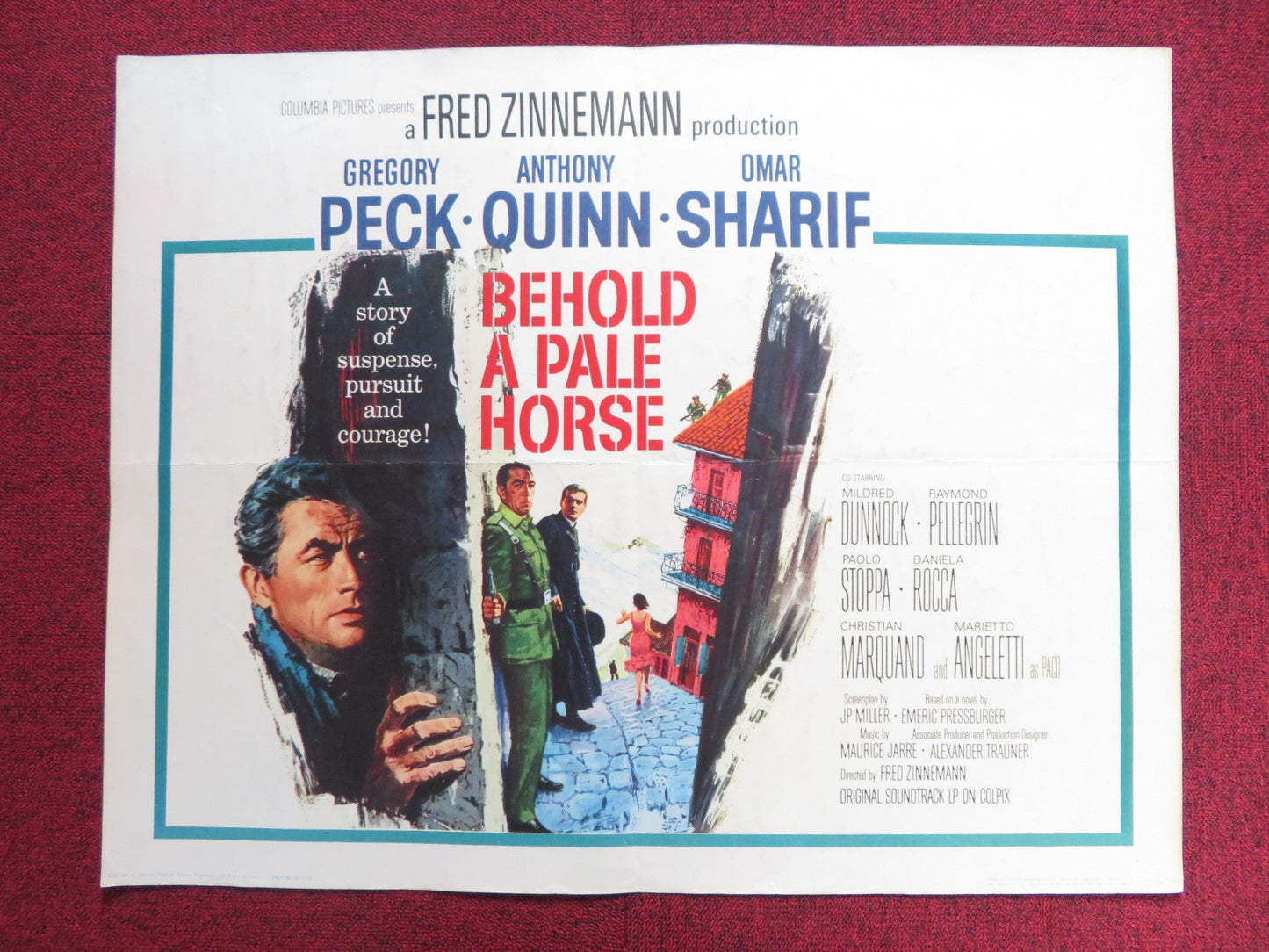 BEHOLD A PALE HORSE US HALF SHEET (22"x 28") POSTER GREGORY PECK QUINN 1964 Rendezvous Cinema Movie posters