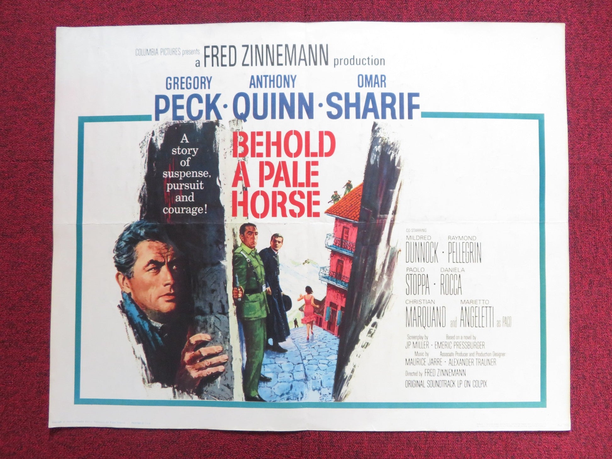 BEHOLD A PALE HORSE US HALF SHEET (22"x 28") POSTER GREGORY PECK QUINN 1964 Rendezvous Cinema Movie posters