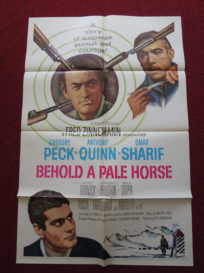 BEHOLD A PALEHORSE FOLDED US ONE SHEET POSTER GREGORY PECK ANTHONY QUINN 1964 Rendezvous Cinema Movie posters