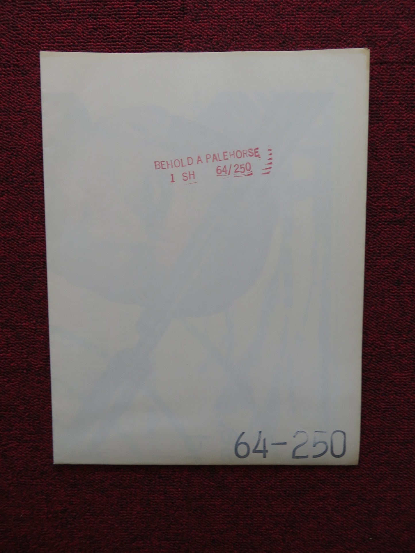 BEHOLD A PALEHORSE FOLDED US ONE SHEET POSTER GREGORY PECK ANTHONY QUINN 1964 Rendezvous Cinema Movie posters