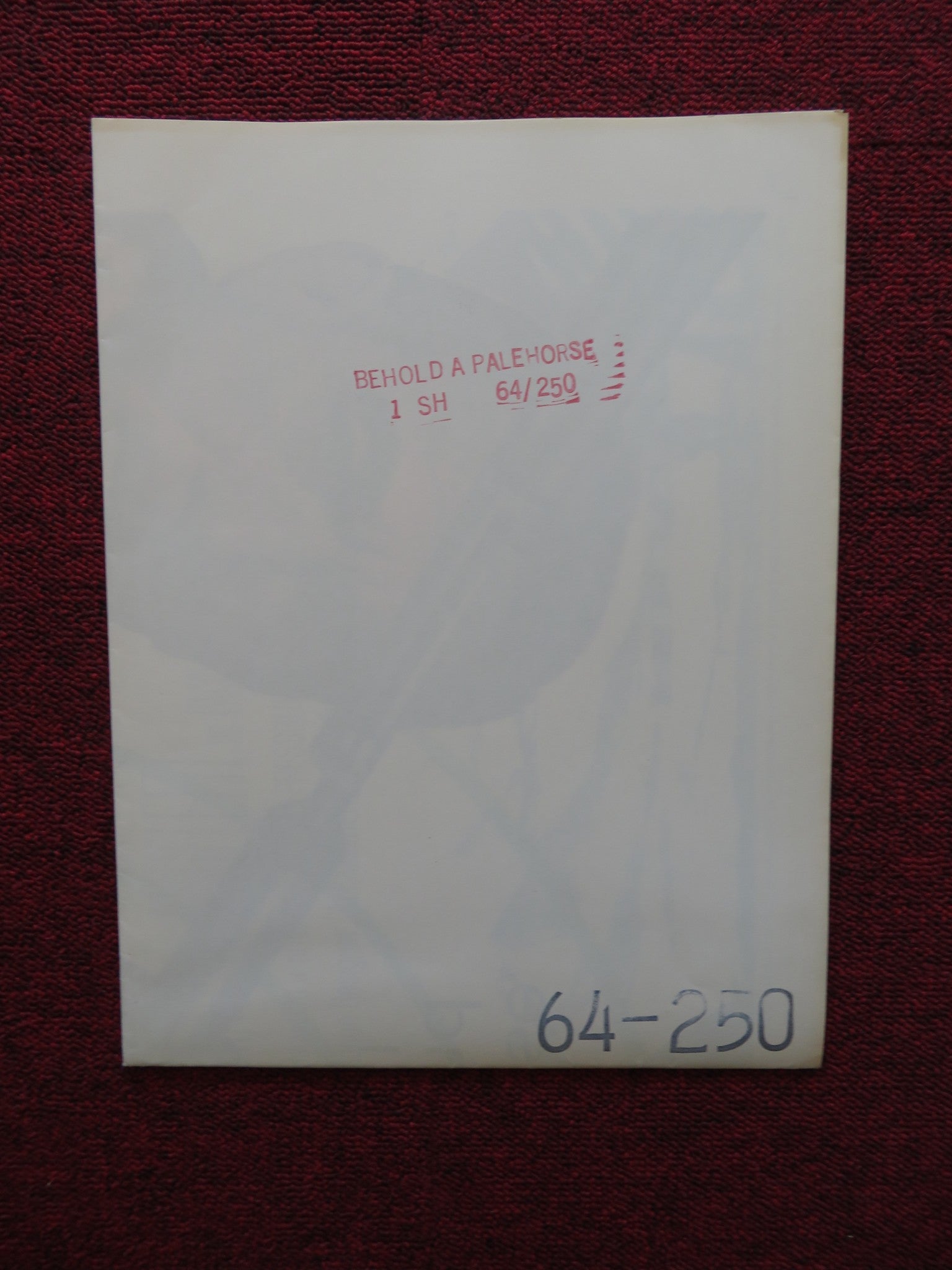 BEHOLD A PALEHORSE FOLDED US ONE SHEET POSTER GREGORY PECK ANTHONY QUINN 1964 Rendezvous Cinema Movie posters