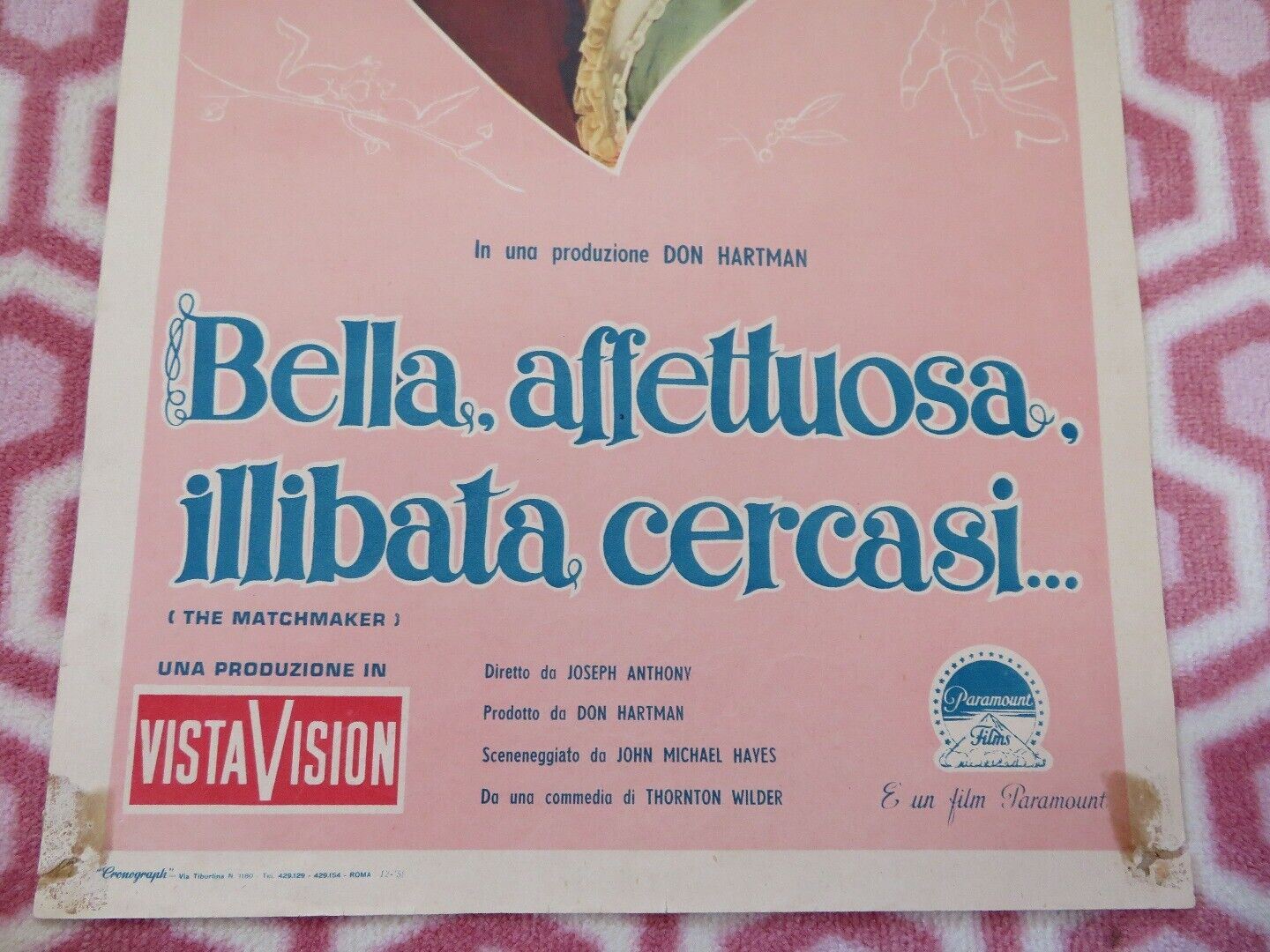 BELLA AFFETTUOSA ILLIBATA CERCASI ITALIAN LOCANDINA (27.5"x 13") POSTER 1958 Movie posters