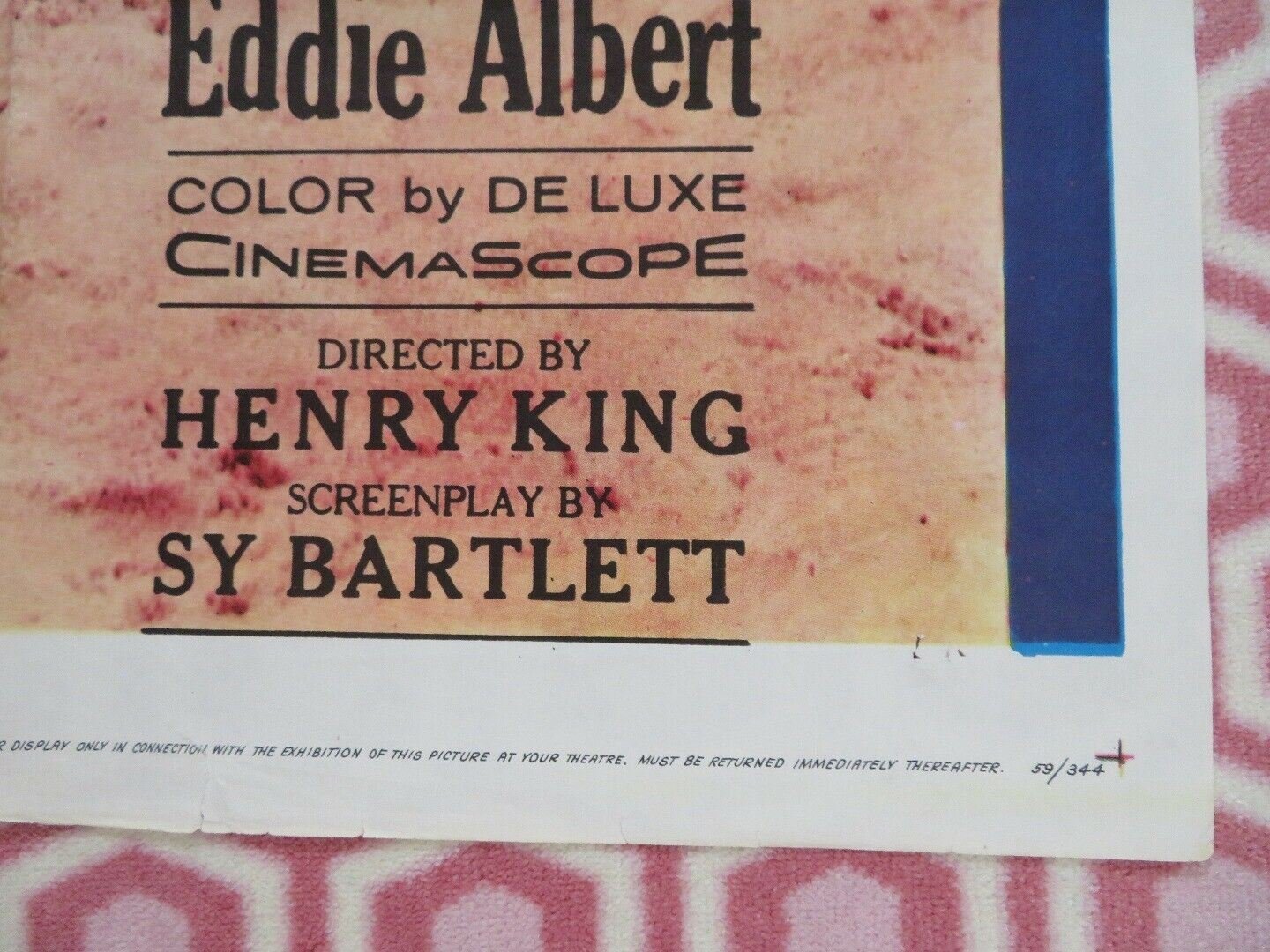 BELOVED INFIDEL FOLDED US ONE SHEET POSTER GREGORY PECK DEBORAH KERR 1959 Movie posters