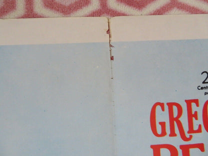 BELOVED INFIDEL FOLDED US ONE SHEET POSTER GREGORY PECK DEBORAH KERR 1959 Movie posters