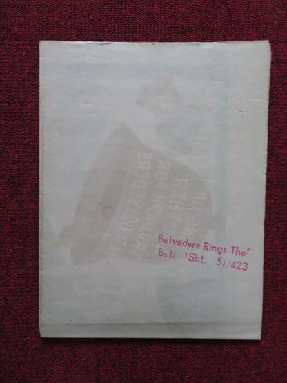 BELVEDERE RING THE BELL FOLDED US ONE SHEET POSTER CLIFTON WEBB JOANNE DRU 1951 Movie posters