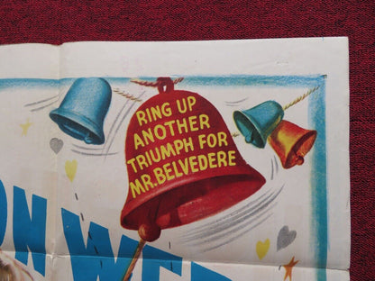 BELVEDERE RING THE BELL FOLDED US ONE SHEET POSTER CLIFTON WEBB JOANNE DRU 1951 Movie posters