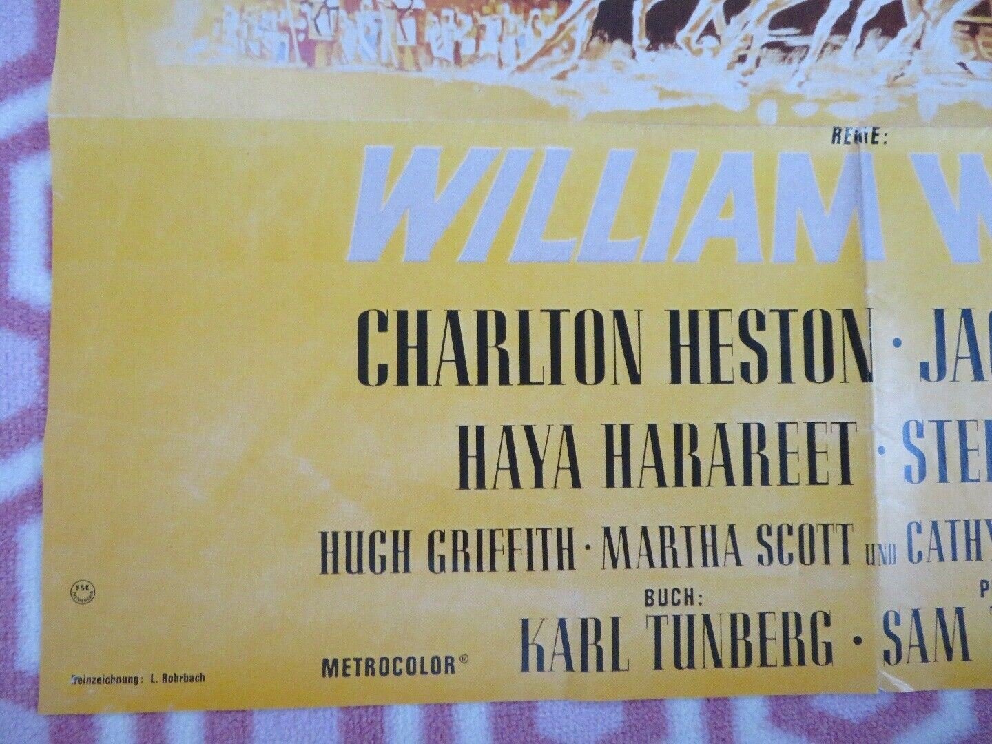BEN HUR GERMAN A1 (33"x 23") POSTER CHARLTON HESTON WILLIAM WYLER 1959 Movie posters