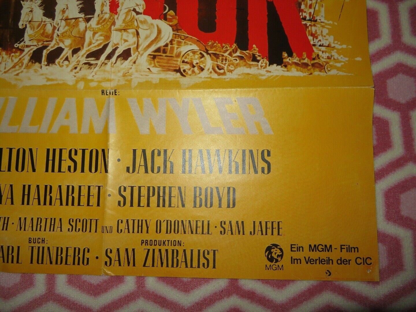 BEN HUR GERMAN A1 (33"x 23") POSTER CHARLTON HESTON WILLIAM WYLER 1959 Movie posters