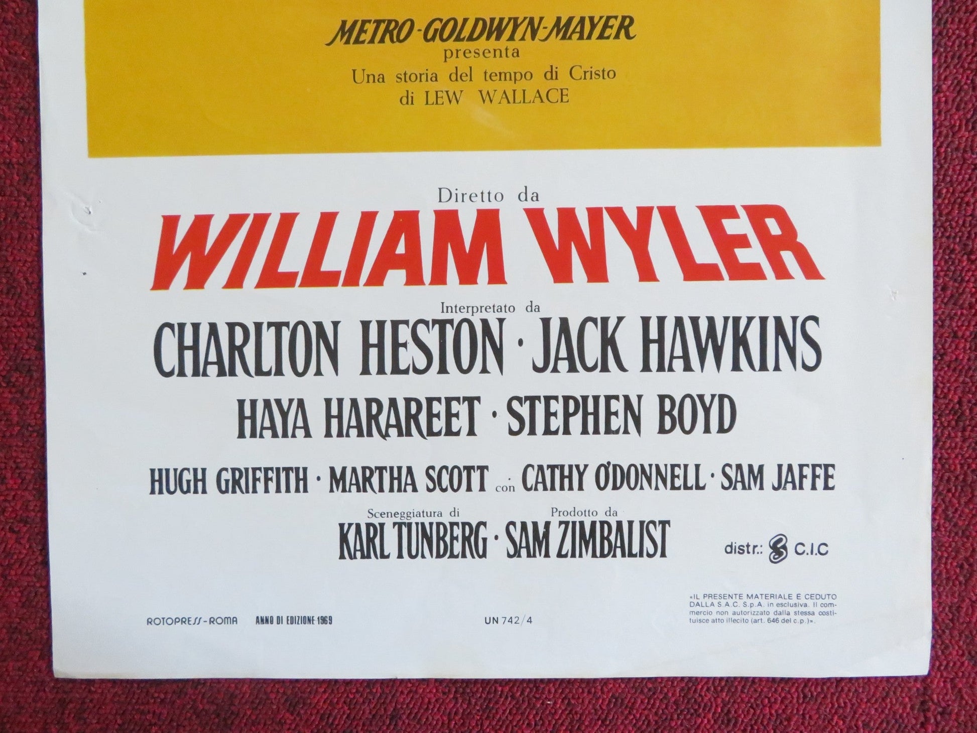 BEN HUR ITALIAN LOCANDINA POSTER CHARLTON HESTON JACK HAWKINS 1980s Rendezvous Cinema Movie posters