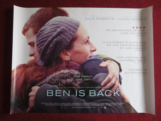 BEN IS BACK UK QUAD (30"x 40") ROLLED POSTER JULIA ROBERTS LUCAS HEDGES 2018 Rendezvous Cinema Movie posters