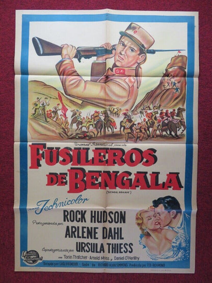 BENGAL BRIGADE FOLDED ARGENTINA ONE SHEET POSTER ROCK HUDSON ARLENE DAHL Movie posters