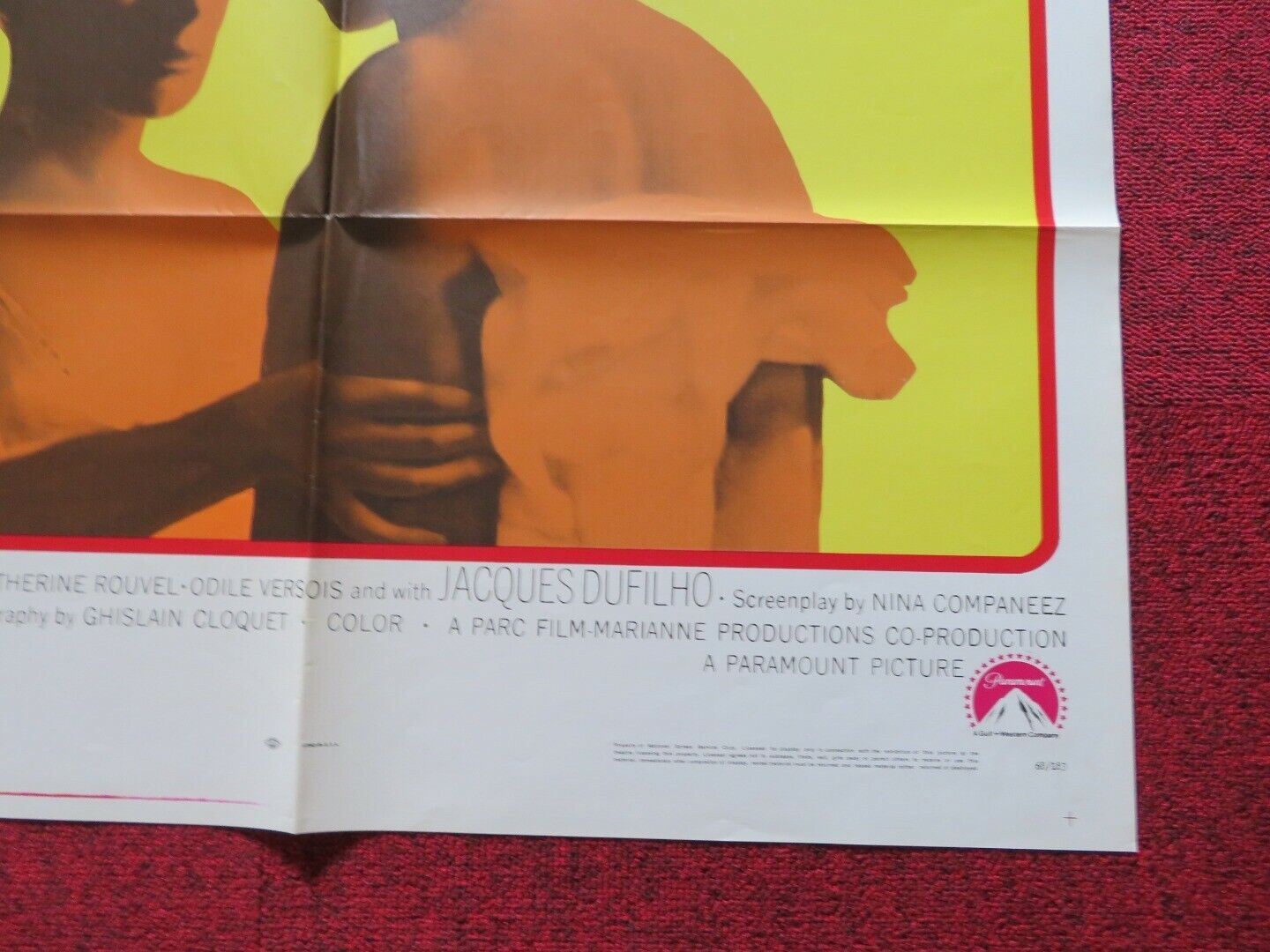 BENJAMIN FOLDED US ONE SHEET POSTER MICHELE MORGAN CATHERINE DENEUVE 1968 Movie posters