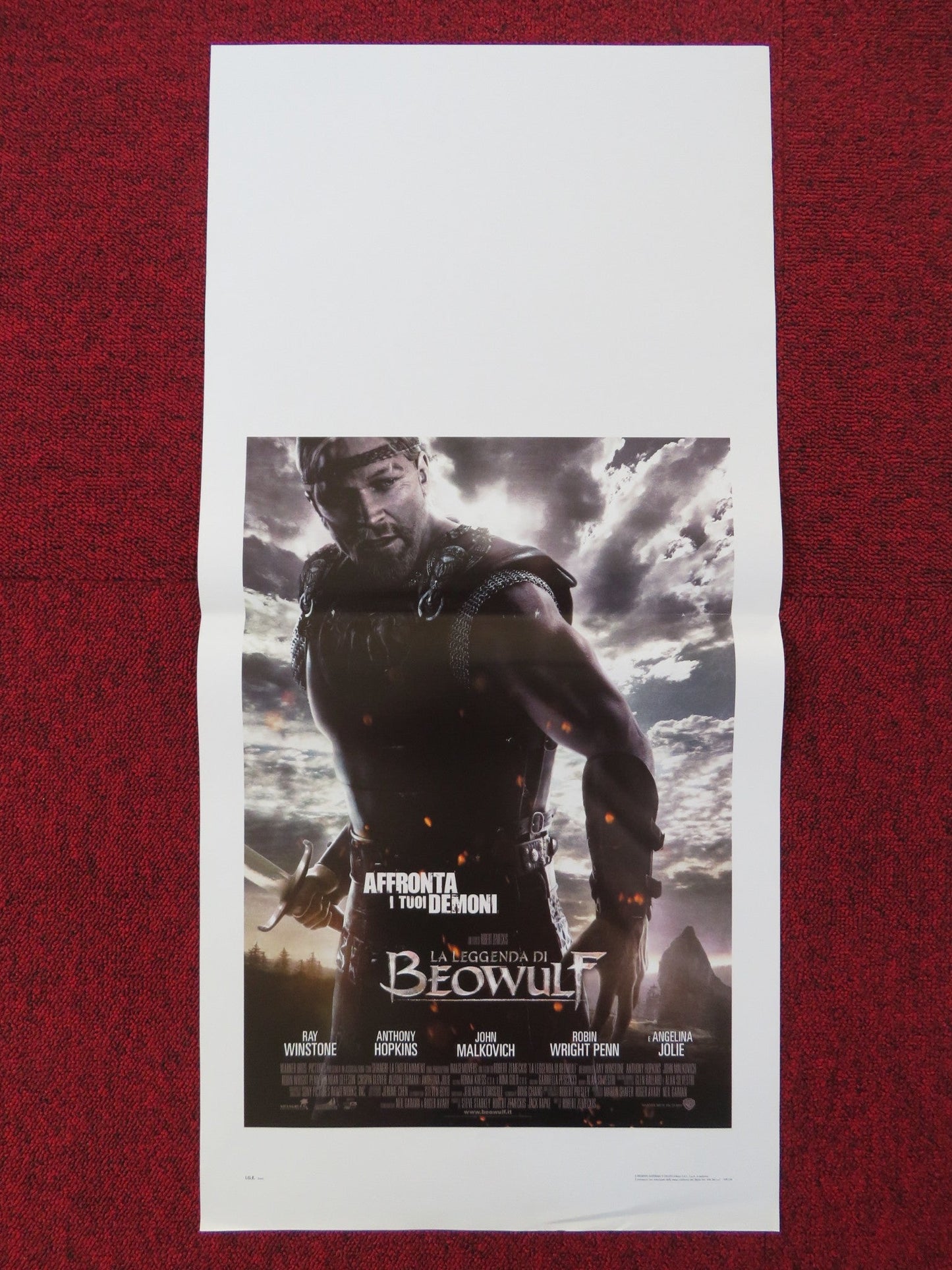 BEOWULF ITALIAN LOCANDINA POSTER RAY WINSTONE ANTHONY HOPKINS 2007 Rendezvous Cinema Movie posters
