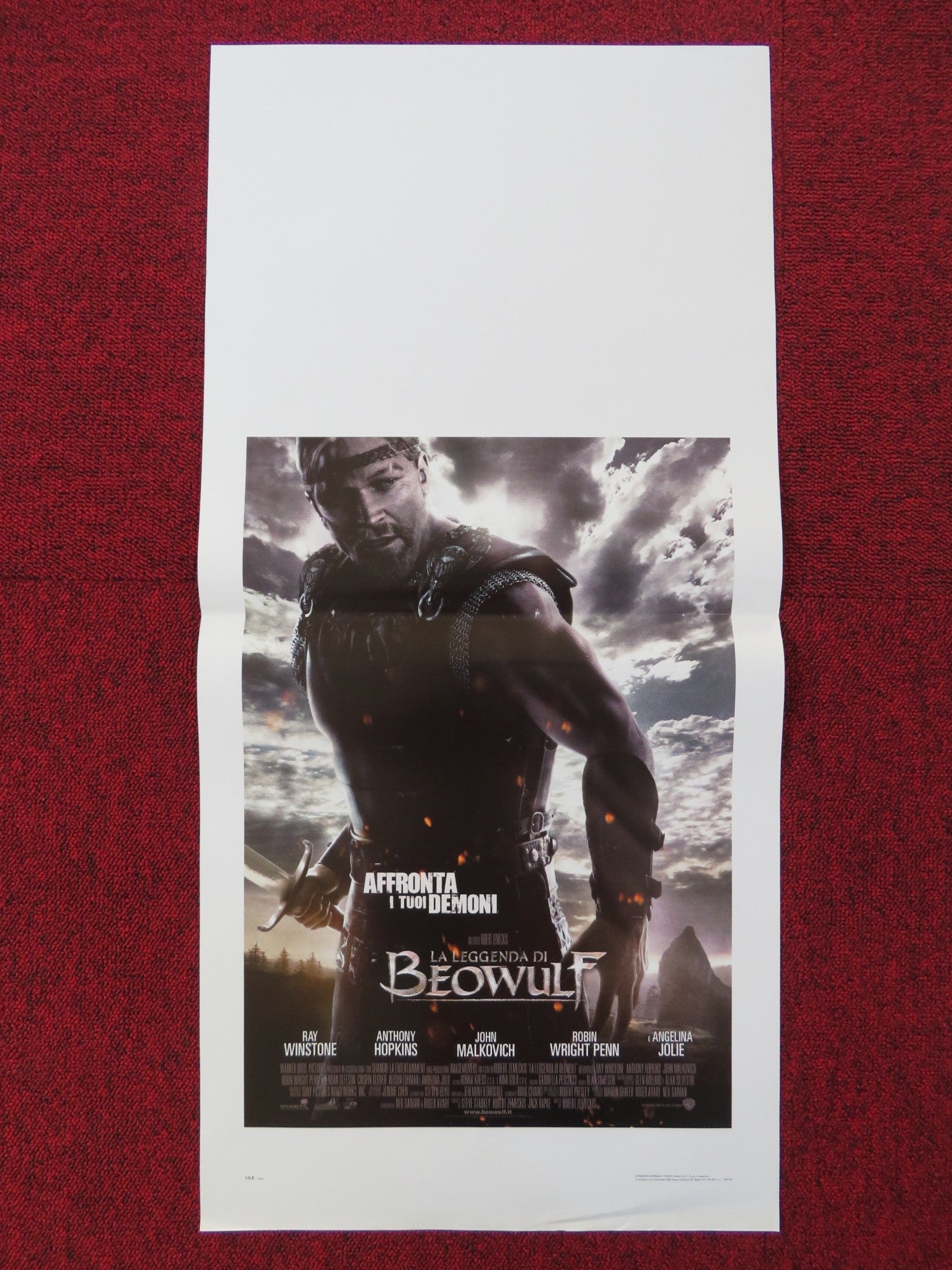 BEOWULF ITALIAN LOCANDINA POSTER RAY WINSTONE ANTHONY HOPKINS 2007 Rendezvous Cinema Movie posters
