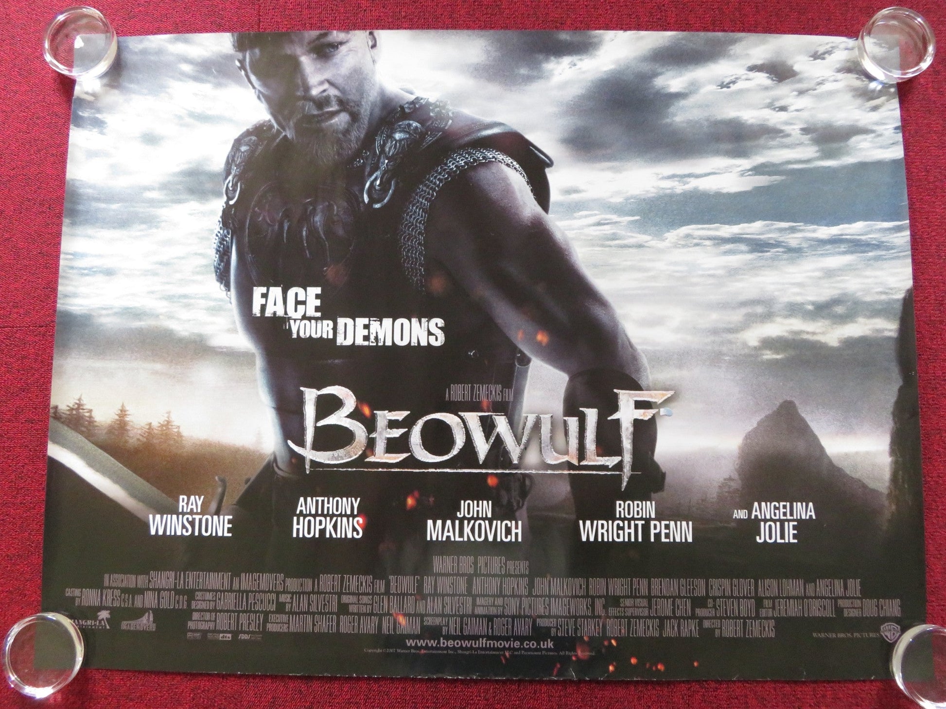 BEOWULF QUAD (30"x 40") ROLLED POSTER RAY WINSTONE ANTHONY HOPKINS 2007 Rendezvous Cinema Movie posters