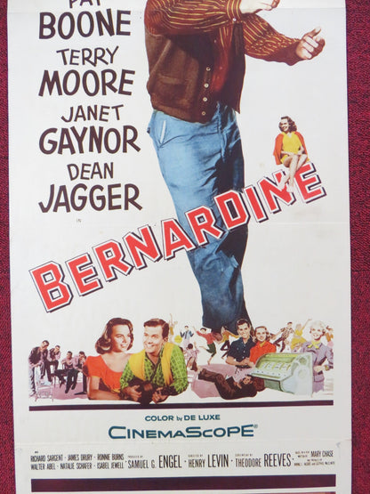 BERNARDINE US INSERT (14"x 36") POSTER PAT BOONE TERRY MOORE JANET GAYNOR 1957 Rendezvous Cinema Movie posters