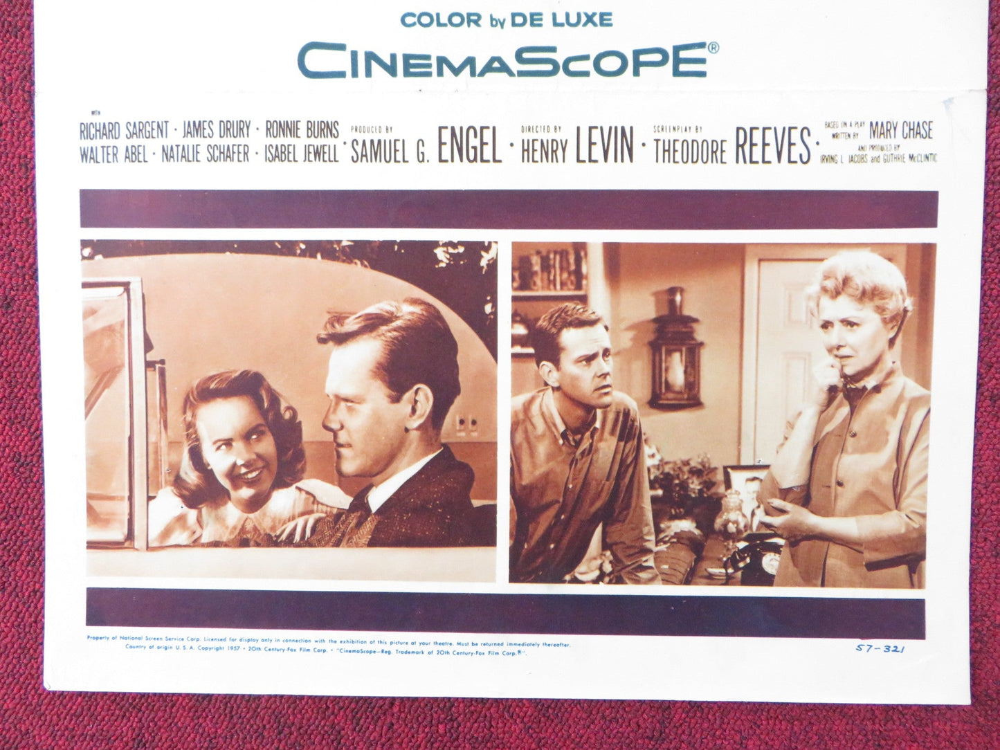 BERNARDINE US INSERT (14"x 36") POSTER PAT BOONE TERRY MOORE JANET GAYNOR 1957 Rendezvous Cinema Movie posters