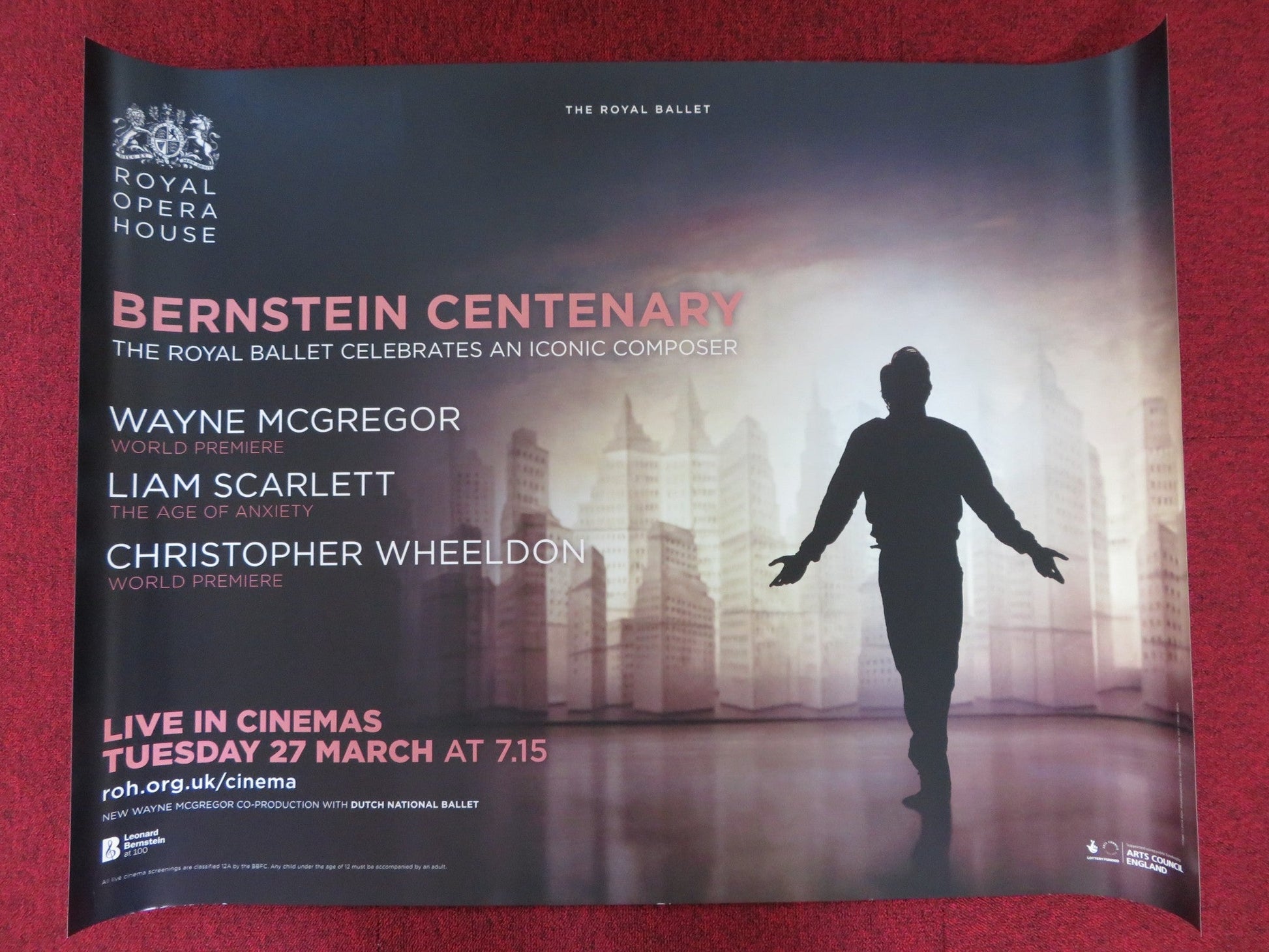 BERNSTEIN CENTENARY ROYAL OPERA HOUSE UK QUAD (30"x 40") ROLLED POSTER 2018 Rendezvous Cinema Movie posters