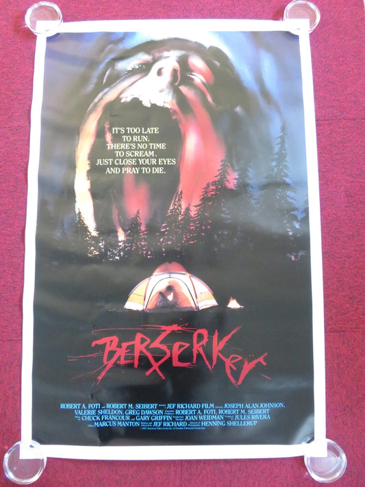 BERSERKER US ONE SHEET ROLLED POSTER JOSEPH ALAN JOHNSON GREG DAWSON 1987 Rendezvous Cinema Movie posters