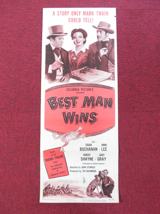 BEST MAN WINS US INSERT (14"x 36") POSTER EDGAR BUCHANAN ANNA LEE 1948 Rendezvous Cinema Movie posters