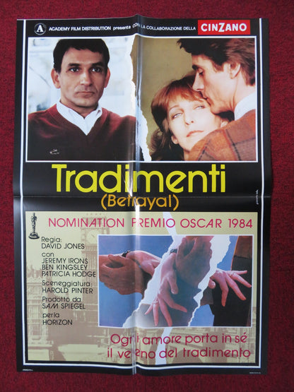 BETRAYAL ITALIAN FOGLIO POSTER JEREMY IRONS BEN KINGSLEY 1984 Rendezvous Cinema Movie posters