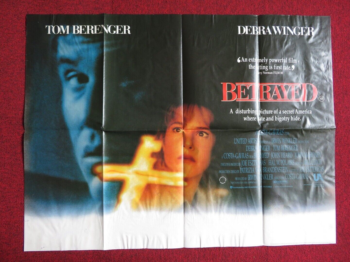 BETRAYED UK QUAD POSTER DEBRA WINGER TOM BERENGER 1988 Movie posters